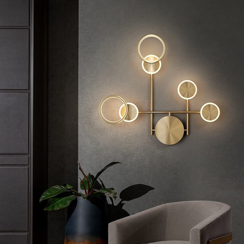 wall lamp Sicily modern circular metal LED wall light