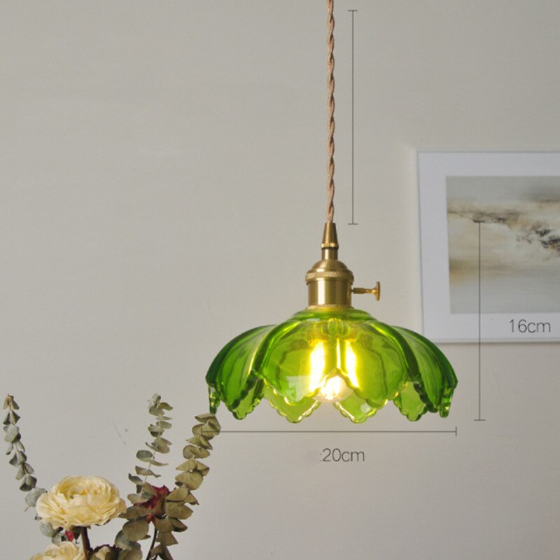 Lámpara de suspensión LED vintage con pantalla de cristal finlandés