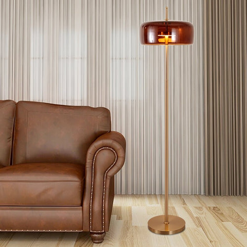 Floor lamp rounded design in smoked glass Chandelier