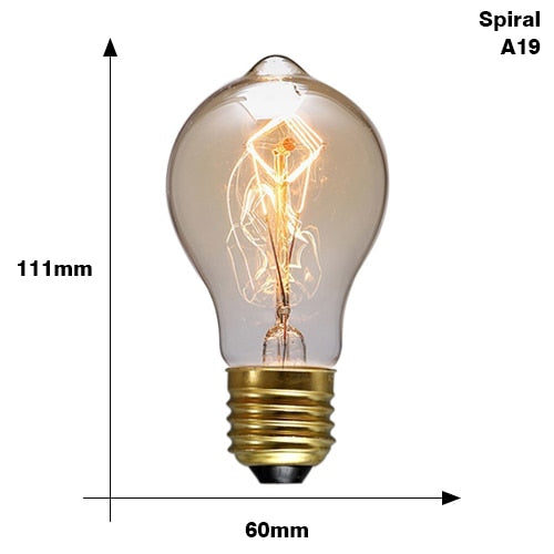 Ampoule à incandescence filament vintage 40W Edison