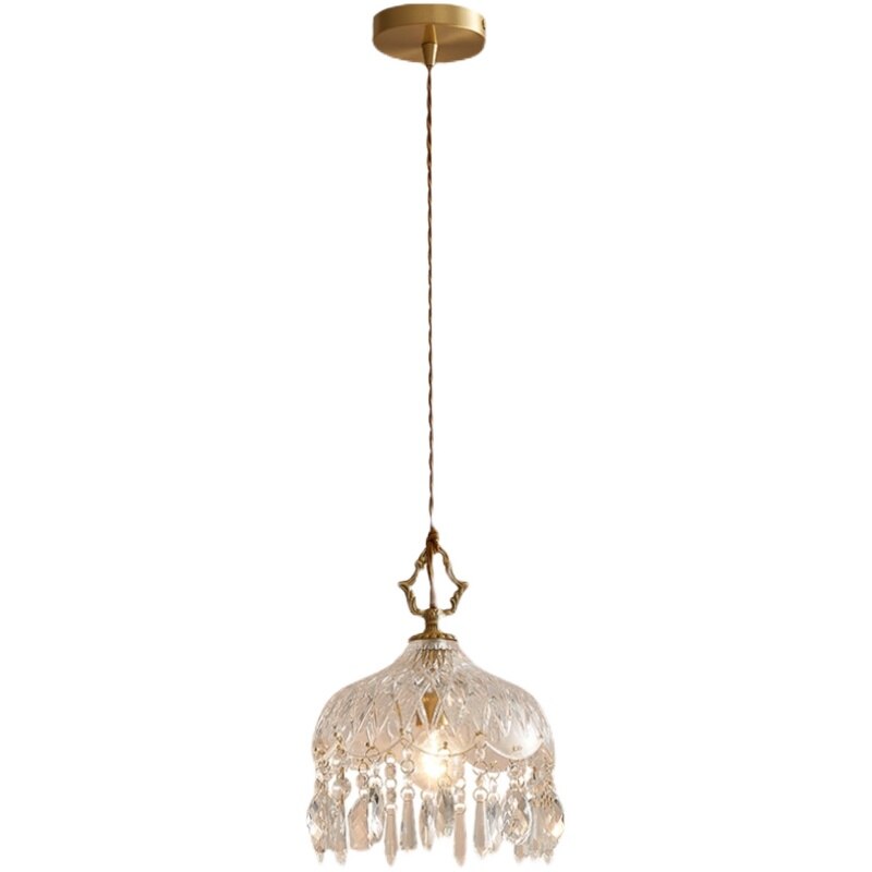 pendant light vintage with lampshade in Phitz crystal