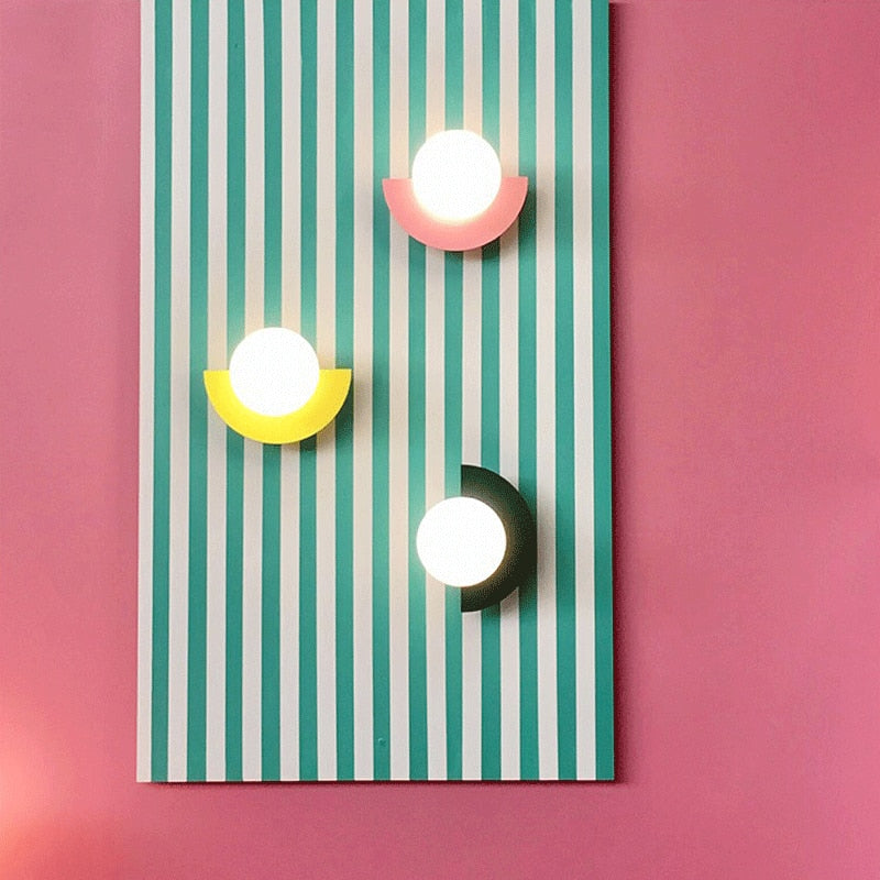 Applique murale LED demi-cercle nordic Macaron