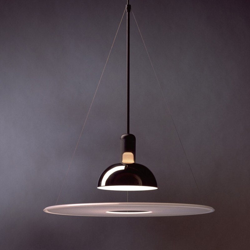 Lustre design LED avec lampe chromé suspendu Helios