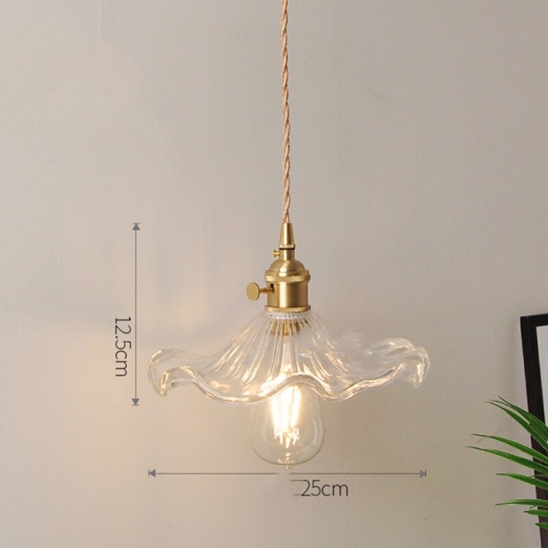 Lámpara de suspensión LED vintage con pantalla de cristal finlandés