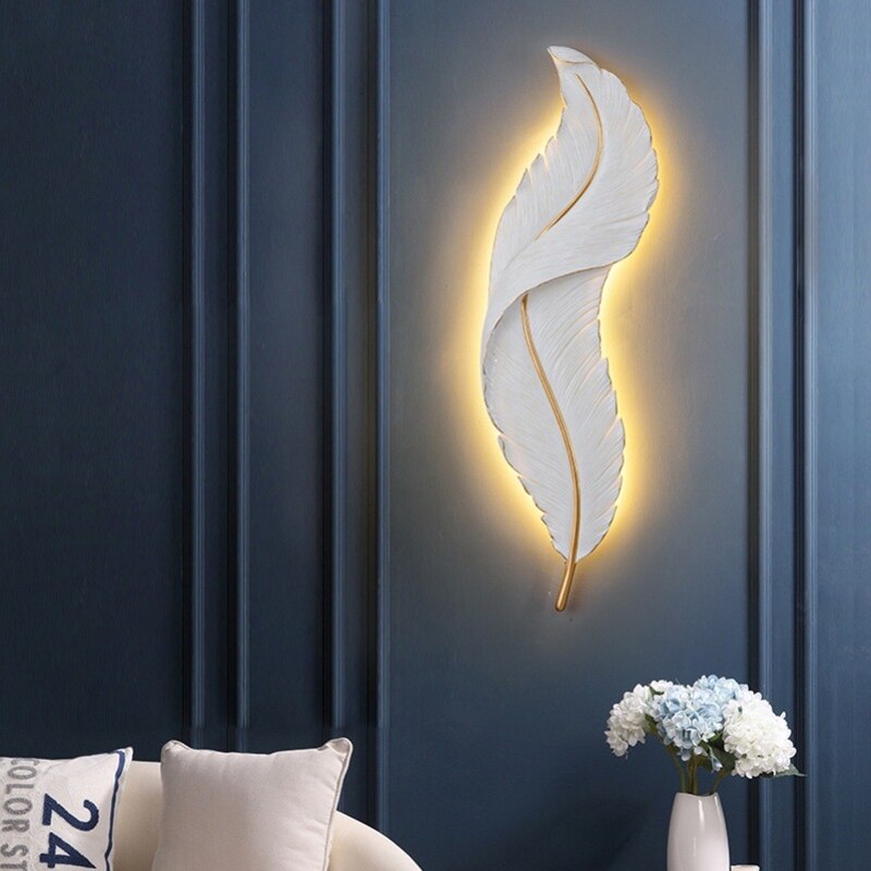 wall lamp Modern white feather LED wall light Kauai