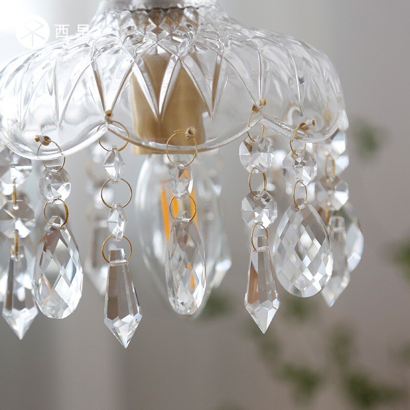 pendant light vintage with lampshade in Phitz crystal