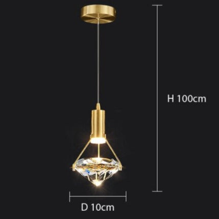 Lámpara de suspensión design LED de lujo en forma de diamante Savia