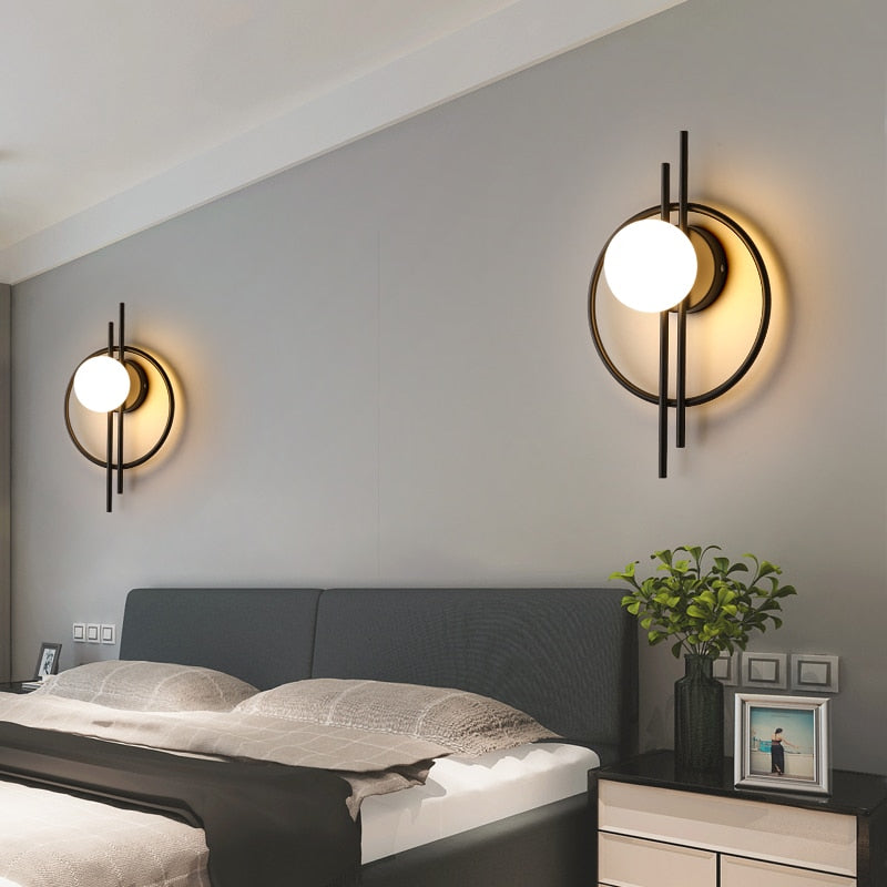 wall lamp Harlow modern round metal wall mural