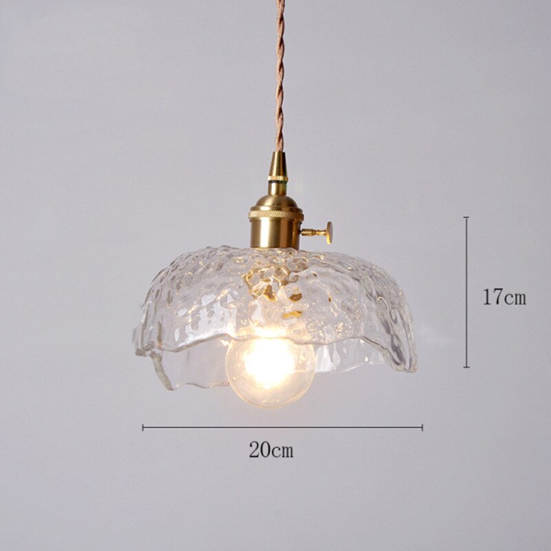 pendant light vintage LED with lampshade Finnian glass
