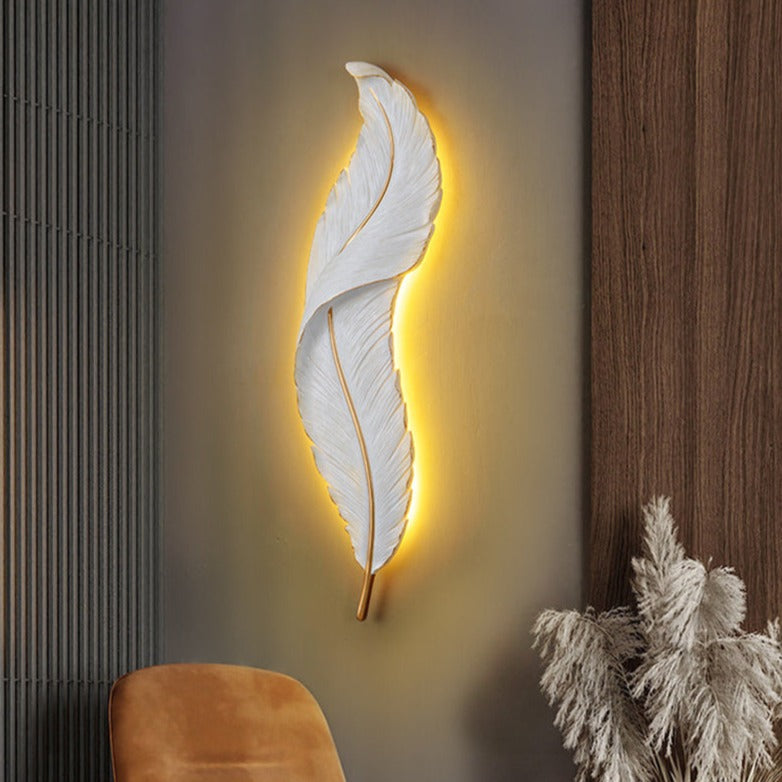 Moderno aplique LED de plumas blancas Kauai