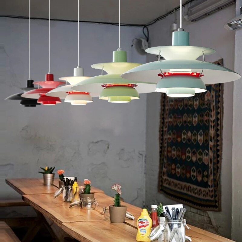 pendant light industrial LED colorful metal Barnaby