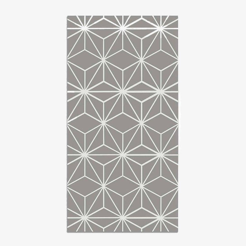 Modern grey rectangle rug with geometrical shapes Rug