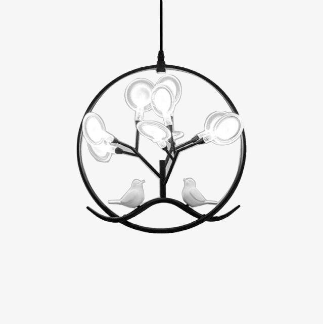 pendant light LED design with several golden branches