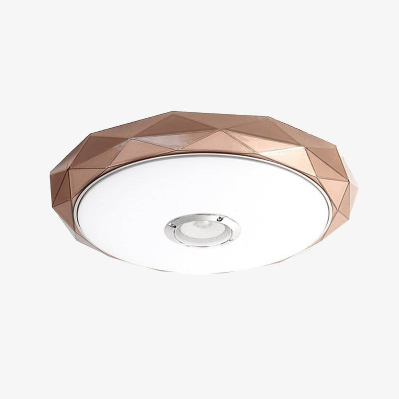 Round geometric pink gold dimmable LED ceiling lamp