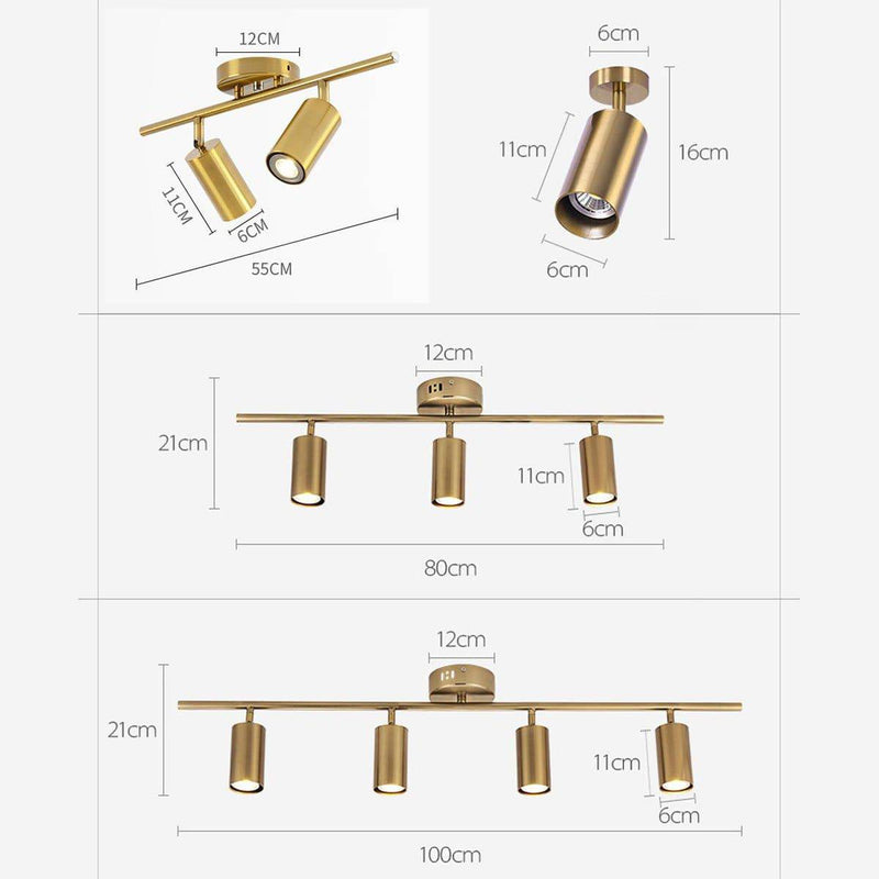 Bar Spotlights LED in black or gold aluminium Mounted