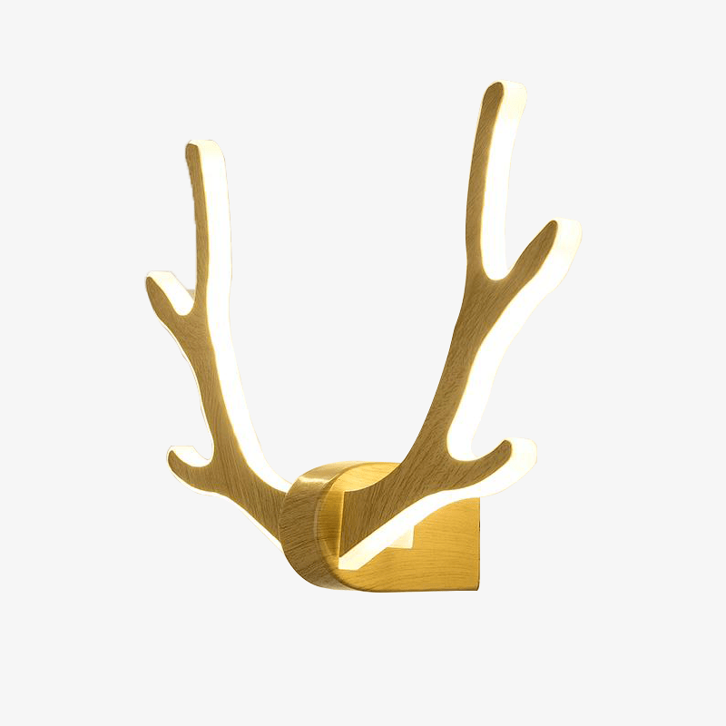 wall lamp wooden LED design in the shape of stag horns