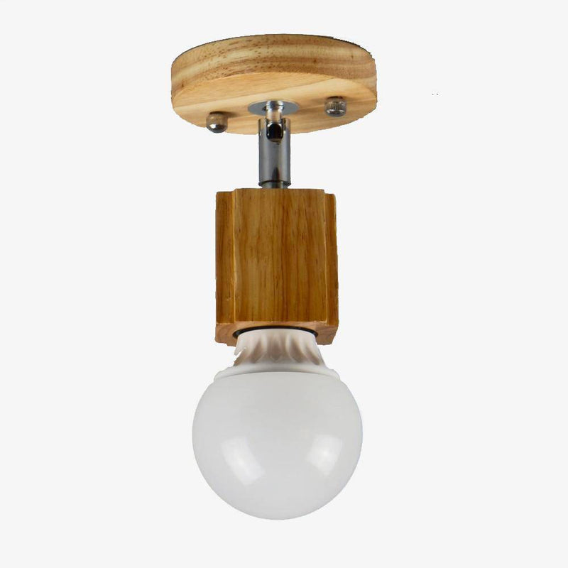 wall lamp in wood with minimalist LED lamp