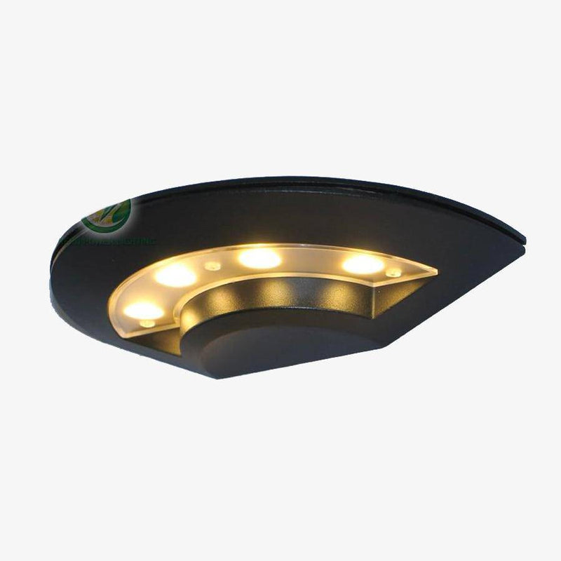 Aplique LED semicircular de exterior, negro Iluminación