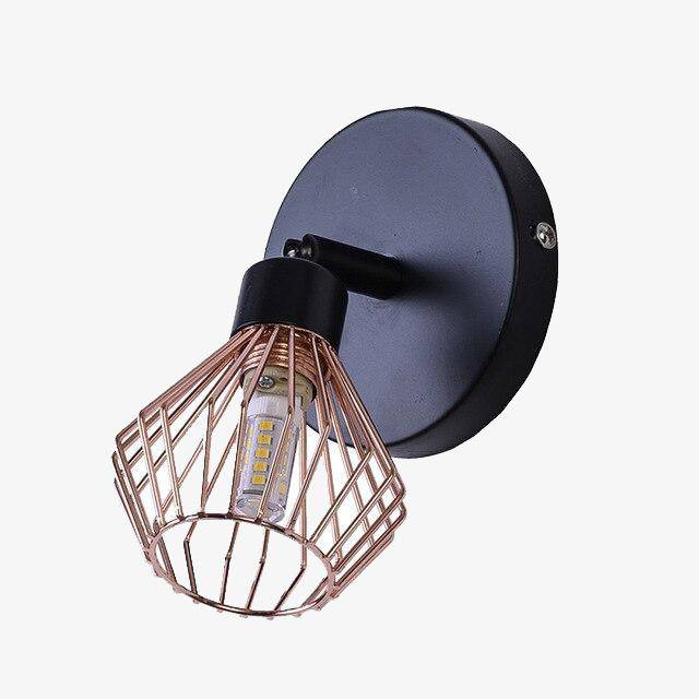 wall lamp modern LED in black metal and lampshade copper Buny