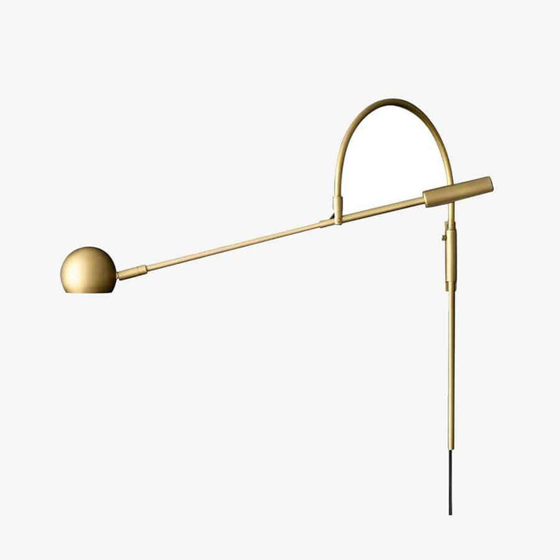 wall lamp Design LED wall lamp in gold with rounded metal shaft Shake
