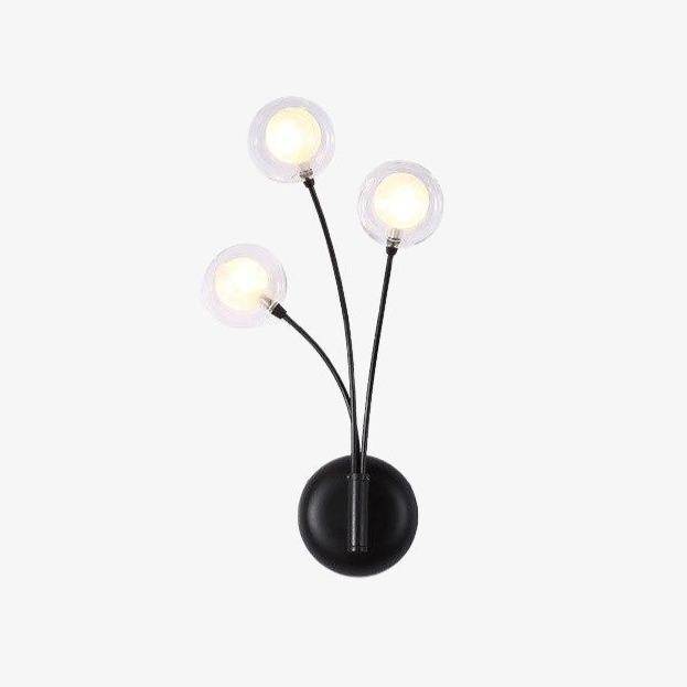 wall lamp black LED design wall with three glass balls Hotel