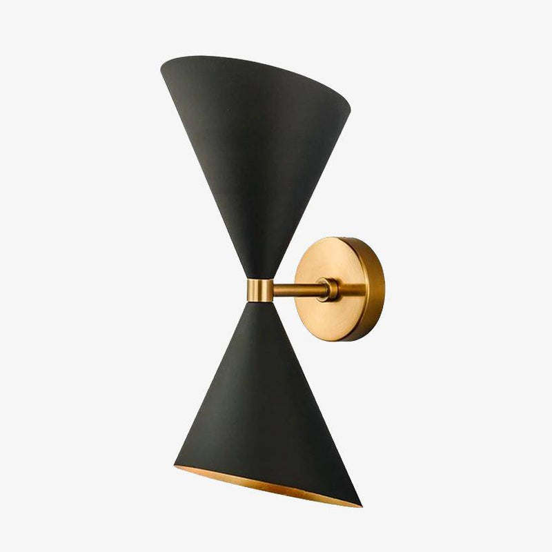 wall lamp black and gold double cone wall design Model