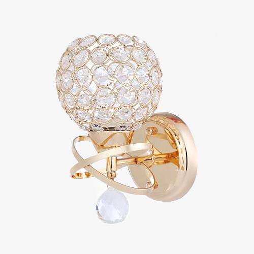 wall lamp antique gold wall hanging with crystal ball