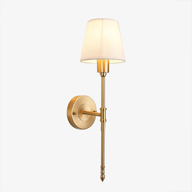 wall lamp gold wall with lampshade fabric Europe