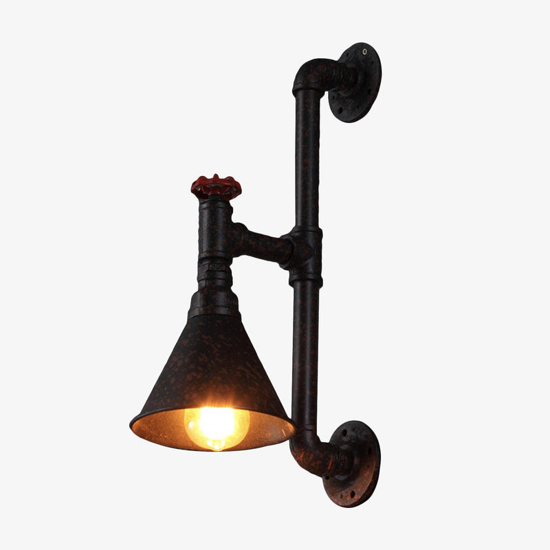 wall lamp industrial LED wall lamp in black and red metal Pekoso
