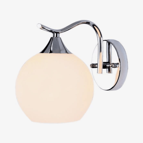 Applique murale LED chromé avec boule en verre Creative