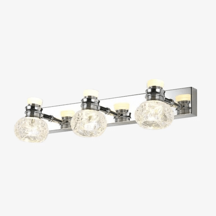 wall lamp Chrome LED wall light with several crystal lamps