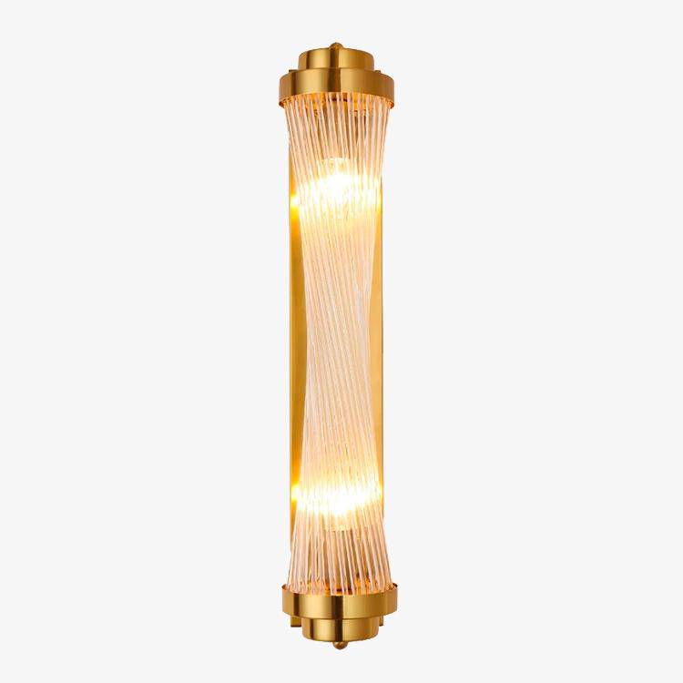 Aplique LED dorado con lámpara de cristal