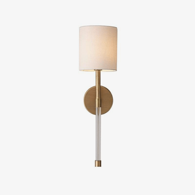 wall lamp modern LED wall light with lampshade beige and retro metal stem