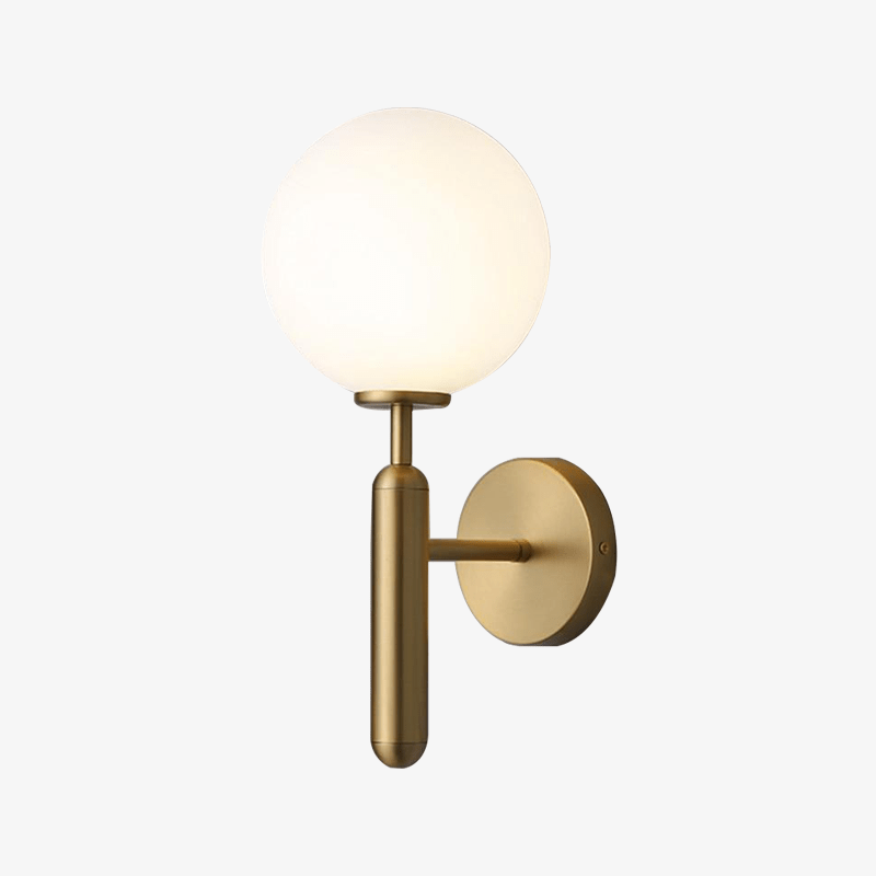 Lámpara de pared LED moderna con bola de cristal y soporte cilíndrico Sconce