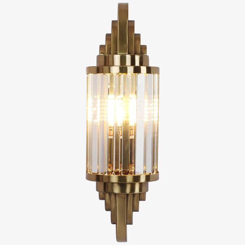 Aplique LED moderno Raizel de cristal y metal dorado