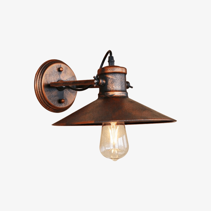 wall lamp retro LED wall light with lampshade conical elongated copper