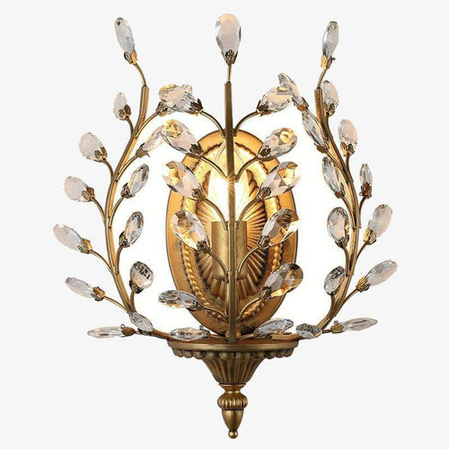 Applique murale rétro LED avec finitions en bronze Crystal