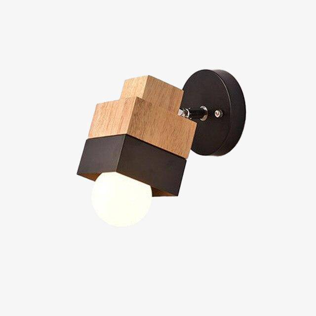 Aplique LED de madera creativo (cubo o cilindro)