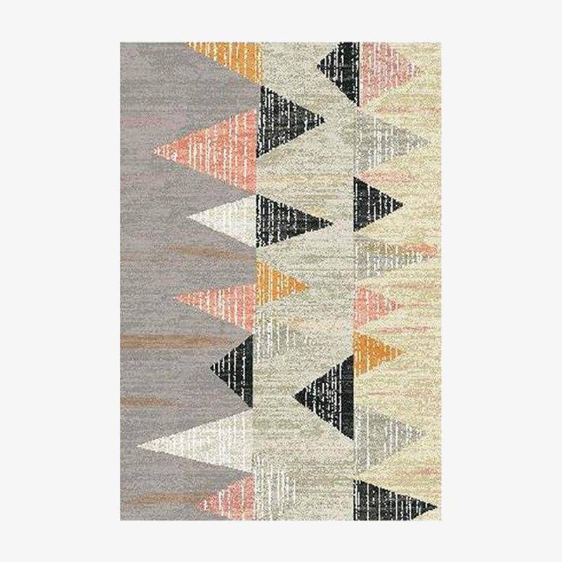 Rectangular vintage carpet with geometrical shapes Keecy style
