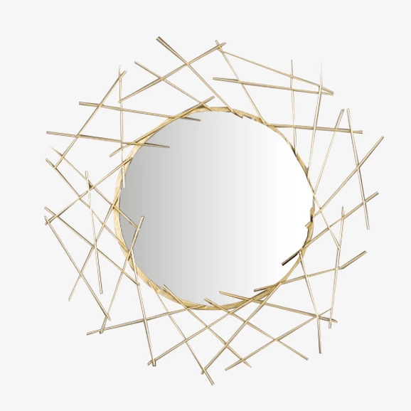Gran espejo de pared design con barras de oro