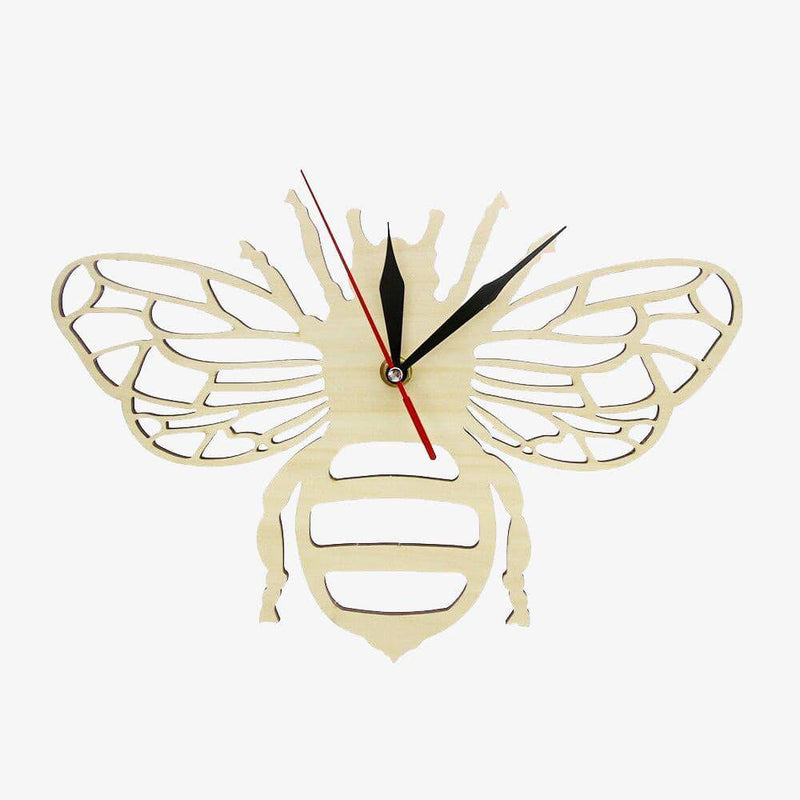 Reloj de pared de madera en forma de abeja 30cm Bee