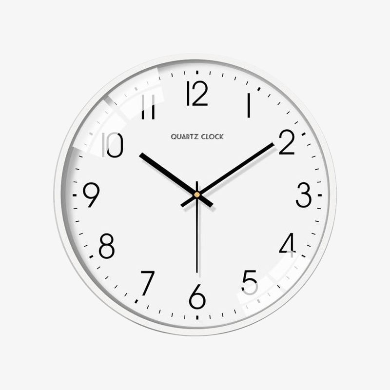 Round white modern wall clock Silent