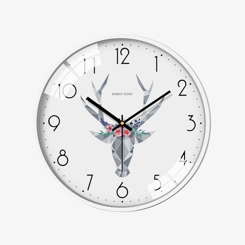 Round white wall clock with Sulli B pattern