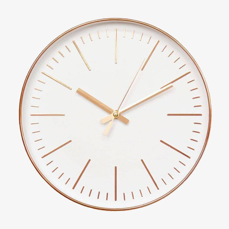 Reloj de pared redondo design simple oro rosa o plata 30cm Redondo