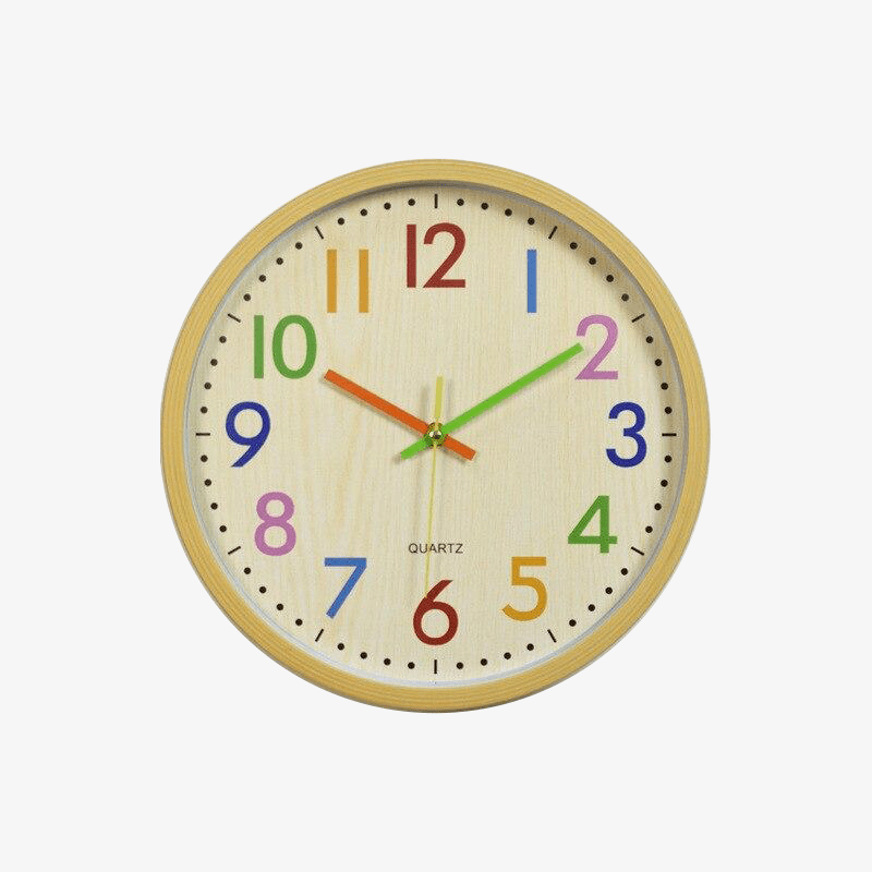 Round wooden wall clock Lalo style A 30cm