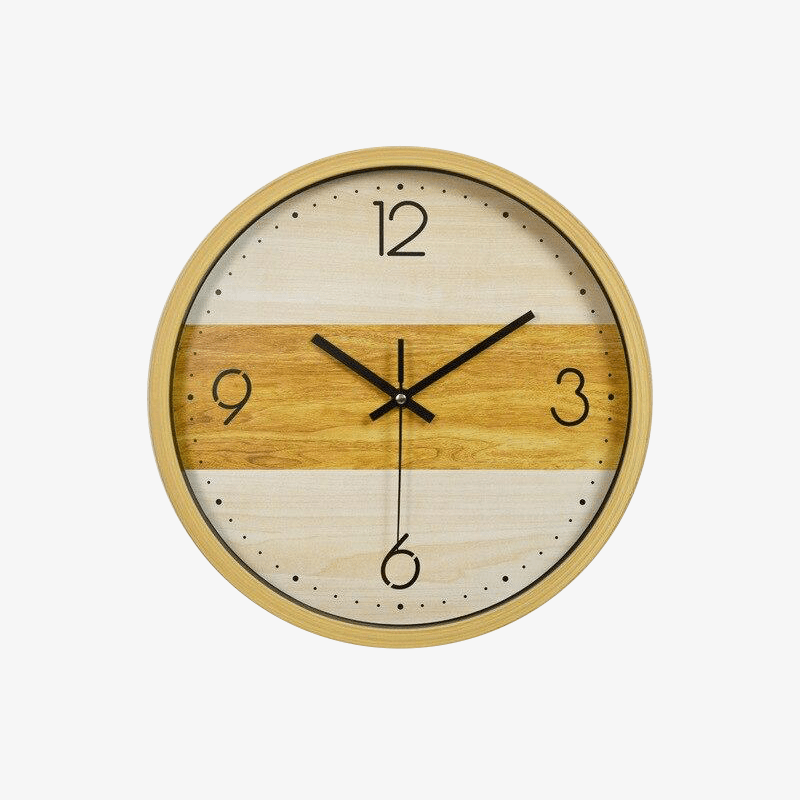 Round wooden wall clock Lalo style C 30cm