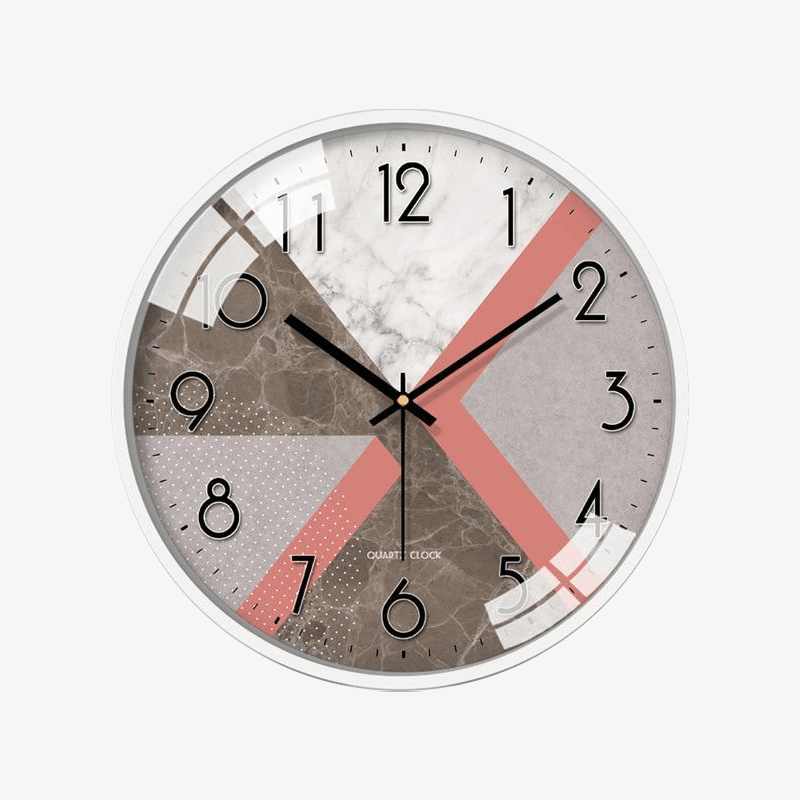 Round wall clock in modern marble style I