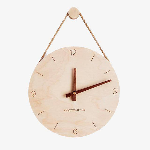 Horloge murale suspendue en bois style japonais