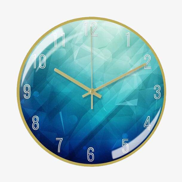 Round Blue Metal Clock 30cm Creative