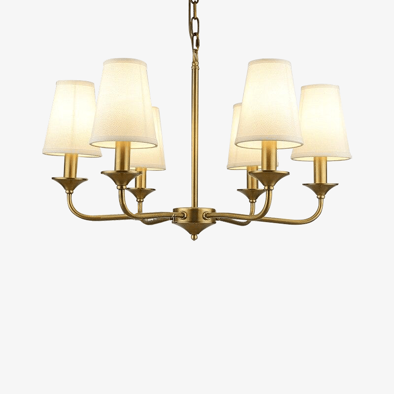 Golden chandelier with Royal shades